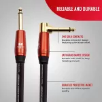 MONSTER® ACST2-21A, Jack Star, Jack 21 Ft. 6.4 meters, straight head/bend gold plated, Acoustic 21FT Angled to StraigHT Instrum.