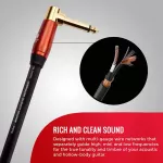 MONSTER® ACST2-21A, Jack Star, Jack 21 Ft. 6.4 meters, straight head/bend gold plated, Acoustic 21FT Angled to StraigHT Instrum.