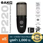 AKG® P220 Condenser Studio Microphone, 1 inch diaphragm, 20Hz-20KHz frequency in the sound of cardioid + free