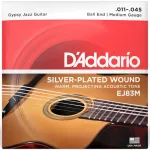 D'Addario® EJ83M Gypsy Gypsy Guitar Silver-Pold Wound 100, 100% Gypsy Jazz Guitar, B