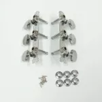 พร้อมส่ง ลูกบิดกีตาร์โปร่ง กีตาร์คลาสสิค แบบแผง3ตัว สีเงินโครเมียม คุณภาพดี แถมฟรี น๊อต แหวนรอง