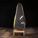 Kazuki Trendy Guitar Gig Bag, 41 inch acoustic guitar bag, leather edge, handle, sash, storage compartment Buffon like