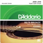 100% authentic, acoustic guitar wires D'Az890 number 9 85/15 Bronze Light no 009-.045