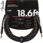 Fender® Deluxe Series Black Tweed, a 5.5M /18.6FT Jack Star cable, nylon knitted gold -plated head, top two sides, 100% genuine black.