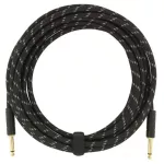 Fender® Deluxe Series Black Tweed, a 5.5M /18.6FT Jack Star cable, nylon knitted gold -plated head, top two sides, 100% genuine black.