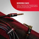 MONSTER® BASS2-12A, Jack Star Star bass jack cable, 12 feet 3.6 meters, straight head/bend gold plated Bass 12FT Angled to StraigHT in
