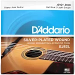 D'Addario® EJ83L Gypsy Gypsy Guitar Airy Guitar No. 10 Silver-Pted Wound 100% Gypsy Jazz Guitar, B