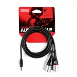 D’Addario® Planet Waves PW-MPXLR-06 AUX Jack Strap from 3.5 mm to XLR 2, 6-foot long head for mobile phones with the system.