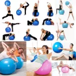 ?เเถมฟรีที่สูบลม?ลูกบอลโยคะ ลูกบอลออกกำลังกาย สีฟ้า ขนาด 45 ซม. Yoga Ball Fitness Ball 45 cm.