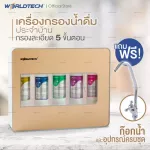 Worldtech เครื่องกรองน้ำ ตัวกรอง 5 ขั้นตอน รุ่น WT-WP5S-D800 เครื่องกรองน้ำดื่ม เครื่องกรองน้ำประปา รับประกัน 1 ปี