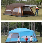 Tent camping Two rooms and one living room Must be built by yourself Tent sleeping 8_12