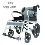 รถเข็นรถเข็นผู้ป่วย น้ำหนักเบาพับพนักพิงหลังได้ ล้อเล็ก Deluxe Lightweight Foldable Steel Wheelchair