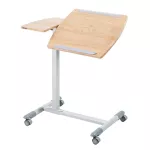 The table straddles the tilted wooden bed. Deluxe Overbed Table with Twin Top.