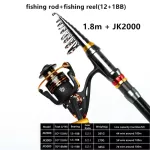 2021 Stem Fishing 1.8M 2.1M 2.4M 2.7M 3.0M 3.3M 3.6M Carbon Rod Telescopic Fishing and Reel Combo