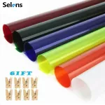 Selens Gel Color Filter Paper สำหรับถ่ายรูป พร้อมคลิปหนีบไม้ ขนาด 40*50