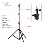 2.8 meters of fire stand, air stand, aluminum alloy 3 Way Head, 1/4 inch screw + 3/8 inches Light Stand 2.8m Air Cushion Aluminum Alloy 3 Way Head