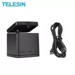 Telesin 3 channels, multi -function, battery charger, charger, 2 in 1 charging box for GoPro Hero 8 7 6 5 Black