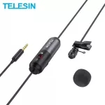 Telesin microphone 5.5M Clip on Lavalier Mini Audio 3.5 mm. Condenser Mike for recording for Canon iPhone DSLR.