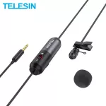 TELESIN ไมโครโฟน 5.5m คลิปบน Lavalier Mini Audio 3.5 มม. คอนเดนเซอร์ปกไมค์สำหรับบันทึกสำหรับ Canon iPhone กล้อง DSLR