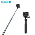 TELESIN อลูมิเนียมอัลลอยด์แบบใช้มือถือแบบยืดได้เสาเหลื่อมสำหรับ GoPro Hero 8 7 6 5 OSMO Action Xiaomi YI SJCAM Eken