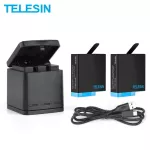TELESIN 2 Battery Pack 3 channels, battery charger + USB charging cable for GoPro Hero 5 Hero 6 Hero 7 8 Charger