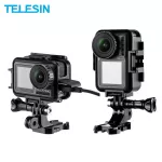 TELESIN Vertical Horizontal Frame Case with Cold Shoe Quick Release Buckle Bracket Housing Mount for DJI Osmo Action Accessories