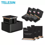 Telesin 2X 1300mAh Battery and TF + 3 Card Storage Fast Charger with Type C cable for DJI OSMO Action Battery Charging Dress