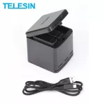 Telesin 3 -way battery charging machine with USB Type C 3.0 charging cable. Charging cable storage box for GoPro Hero 5 Hero 6 7 8 Equipment.