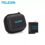 TELESIN 1Pcs 1220mAh เปลี่ยนแบตเตอรี่ 3.85V + กระเป๋าเก็บมินิสีดำสำหรับ GoPro Hero 5 6 7 อุปกรณ์เสริมกล้องสีดำ