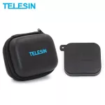 Telesin, a portable action camera bag with a lid, cover the case, put the battery for the GoPro Hero 5 6 7, black.