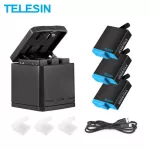 TELESIN 3 Way LED Battery Charger + 3 Battery Pack Charging Box Type C Cable for GoPro Hero 8 7 6 Hero 5 Black Accessories Set