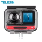 TELESIN 45M เคสกันน้ำใต้น้ำเคสกันน้ำฝาครอบเลนส์สำหรับ Insta360 ONE R 4K 360 Edition อุปกรณ์เสริมกล้อง