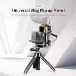 COPRO 8 7 6 5 Ulanzi Gopro Mirror Selfie Screen Bracket Vlog Selfie Flip with Triple Cold Shoe for LED Light