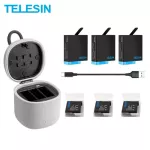Telesin 3 Pack Battery Pack and 3 Battery Charger with TF Card Readers Storage Box for GoPro Hero 8 7 Black Hero 6 Hero 5