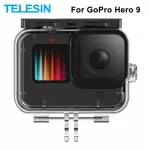 Telesin 50 เมตรกันน้ำกรณีใต้น้ำกระจกนิรภัยเลนส์ดำน้ำที่อยู่อาศัยปกคลุมสำหรับ Gopro ฮีโร่ 9 สีดำอุปกรณ์เสริมกล้อง