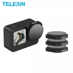 Telesin 3 pieces ND8 / PL ND16 / PL ND32 / PL 2 in 1 filter lens for GoPro 9 Polar, Crispy Aluminum Crispy for GoPro Hero 9
