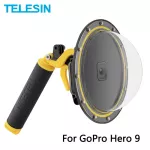 Telesin 6 '' 30 meter port dome, waterproof, waterproof, trigger handle for GoPro Hero 9, black under the water cover.