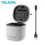 TELESIN 3 Charge for GOPRO Hero 9 LED TF Lighting Card Readers Storage Carry Cups for GOPRO 9 Black Hero Hero
