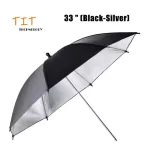 Reflected umbrella for studio/umbrellas, 33 inches, black-silver