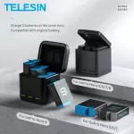Telesin Battery for GoPro Hero 9 8 7 6 5 3 How LED Lighting Battery TF Card Storage Card for GoPro Hero 5 6 7 8 9 Black