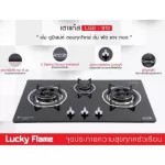 Lucky Flame, 3 head stove in front of the safety glass model LGS-913
