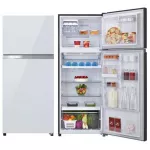 TOSHIBA 2 -door refrigerator 14.6 Q grag46kdzzw white glass inverter saves electricity with Eco mode during the time that is not at home. UV Fresh Guard