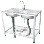 2 layers of dishwashing sink, 2 layers, 1st floor plate, 49x82x80 cm with faucets, model 552