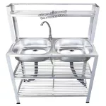 2 layers of dishwashing sink, 3 layers, plate 29x82x126 cm with faucets, model 553+ on top