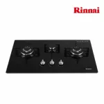 Rinnai เตาฝัง 3 หัวเตา หน้ากระจกนิรภัย รุ่น RB-38HG ระบบเซฟตี้ รุ่นใหม่ มาแทนรุ่น RB-713NG