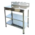 Double stove table, stainless steel, stainless steel, both DYNA HOME brand, TB-2