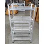 Upside down, plate rack, 4 layers of aluminum on the top, smooth sheet The ground floor 41x61x115 cm.