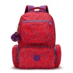 Authentic Kipling Backpack, NYLON fabric, beautiful color, big, lightly, easy to use, adjustable cable, Kipling Back to School Kangra Backpack Flame Print.