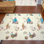 Saker, very high quality crawling pads, 2 sides, 2 stripes, folding 180x200 cm.