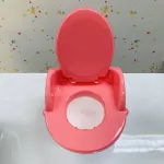 Nanny – กระโถนเด็ก มีฝาชักโครก สีชมพู